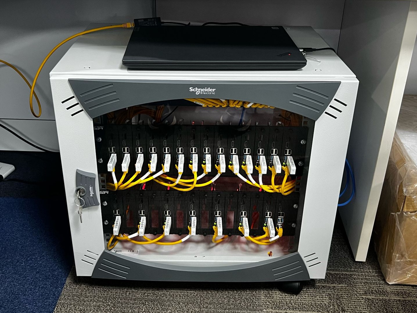 WalT-based testbed made of 22 rpi 4B boards at Schneider Electric, India